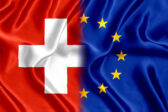 Flag of Switzerland and the European Union silk